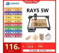 Incisore laser LONGER RAY5 5W Touch screen da 3,5 '' Scultura offline Laser focalizzato ultrafine Chipset a 32 bit Modulo laser aggiornato LONGER RAY5 5W