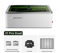 Incisore Laser SCULPFUN E1 Pro Dual Enclosed 21W Luce Blu & 3W Luce Blu IR per Incisione e Taglio su Legno e Metallo, Struttura CoreXY e Velocità di 36000 mm/min