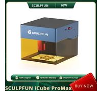 Incisore laser Sculpfun iCube Pro Max da 10 W, ad alta velocità, compatibile multiplo, area di incisione 120x120 mm, funzione BT, interfaccia di tipo C