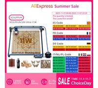 Incisore laser SCULPFUN S30 Ultra 11W con kit di estensione e assistenza aerea intelligente Taglierina laser per area di lavoro 600 * 600mm per legno metallo