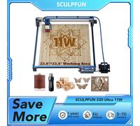 Incisore laser SCULPFUN S30 Ultra 11W con kit di estensione e assistenza aerea intelligente Taglierina laser per area di lavoro 600 * 600mm per legno metallo SCULPFUN S30 Ultra 11W
