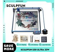 Incisore laser SCULPFUN S30 Ultra 33 W con assistenza aerea, taglierina laser con uscita 33 W, macchina per incisione laser ad alta precisione 600 * 600 m