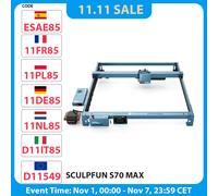 Incisore laser SCULPFUN S70 MAX 70W, velocità veloce 36000 mm/min, punto laser 0,15×0,12 mm, lavoro offline, ampia area di lavoro 830*800 mm