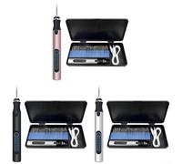 Incisore senza fili alimentato tramite USB con velocità regolabili e un kit completo di 30 punte professionali (nero)