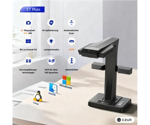 (incl. segnalibri gratuiti per €12,99) CZUR ET 16/18/24/25/26(Max) Scanner Document Scanner - ET Max (26 Pro)