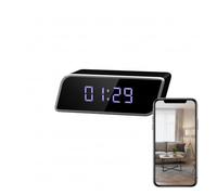 InCliick 2-in-1 Allarme Clock Camera: 4K UHD, HD Night Vision, 2600mAh Long Battery, WiFi/AP Hotspot Remote View, Local SD Storage, Wireless No Audio (with 32GB SD Card)