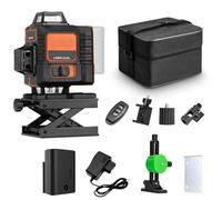 inclinometro, Livella Laser Verde 4D A 16 Linee 360° Autolivellante Luminosità Regolabile E Telecomando Per La Costruzione Di Pavimenti Piastrellati per Costruzione, Decorazione, DIY(With 1 battery)