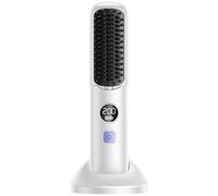 Include cavo di ricarica e base, 5 impostazioni di temperatura, display digitale su piastra per capelli senza fili, mini spazzola portatile agli ioni con batteria da 2000 mAh per capelli sani e sani