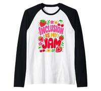 Inclusion Is My Jam Groovy Special Education Sped Teacher Maglia con Maniche Raglan