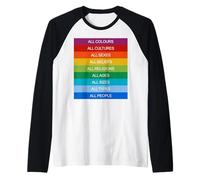 Inclusione società Moderna Amore Arcobaleno LGBTQI Maglia con Maniche Raglan