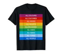 Inclusione società Moderna Amore Arcobaleno LGBTQI Maglietta con Stampa Grafica Economica