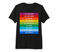 Inclusione società Moderna Amore Arcobaleno LGBTQI Maglietta Premium