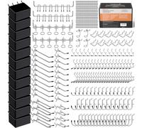 INCLY Kit di 278 accessori per pannello forato, set di ganci per pannelli forati con contenitori per organizzare gli strumenti, assortimento di ganci da 1/8 e 1/4" per appendere oggetti, accessori per