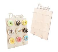 INCNMAD Espositore per Ciambelle in Legno 2 pcs Elegante Donut Display per Dolci e Ciambelle Porta Donuts per Matrimoni Compleanni Feste Decorazioni per Pasticceria (vuoto fuori)