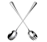 INCNMAD Posate per Insalata 28cm, Acciaio Inossidabile - Set da Servizio con Cucchiaino e Forchettone - Lavabile in Lavastoviglie, per Insalata, Buffet, Pasta, Risotto (Lucidatura Argento)