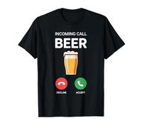 Incoming Call Beer Birra Aperitivo Addio al Celibato Pub Maglietta