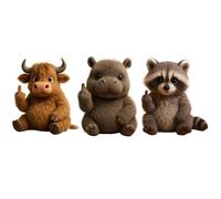 Incontra Gli Attitude Squad: Piccoli Ribelli Di Peluche Con Impertinenza E Coccole, Animali Di Peluche E Giocattoli Di Peluche for Il Supporto Emotivo E Antistress, Divertenti Peluche Tascabili(3PCS(A