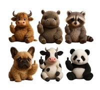 Incontra Gli Attitude Squad: Piccoli Ribelli Di Peluche Con Impertinenza E Coccole, Animali Di Peluche E Giocattoli Di Peluche for Il Supporto Emotivo E Antistress, Divertenti Peluche Tascabili(6PCS
