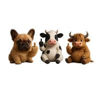 Incontra Gli Attitude Squad: Piccoli Ribelli Di Peluche Con Impertinenza E Coccole, Animali Di Peluche E Giocattoli Di Peluche for Il Supporto Emotivo E Antistress, Divertenti Peluche Tascabili(3PCS(C