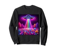Incontro con UFO psichedelici Arte retrò Felpa