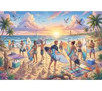 Incontro di Surf al Tramonto Puzzle 1000 Pezzi,Cartone Di Qualità,Sfida Impossibile,Idea Regalo,Adulti E Ragazzi,Decorazione Casa,Gioco Educativo,dai 14 Anni,Antistress 70x50cm