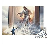 Incontro Divino Bibbia Puzzle da 1000 Pezzi per Adulti, Bibbia, Gesù, Uomo, Nuvole, Libro, Premium, Spesso, Resistente, Vivace, Stimolante, Difficile, Antistress, Regalo in Famiglia 52x38cm/1000pz