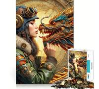 Incontro Steampunk per adulti, puzzle da 1000 pezzi, gioco per esercitare la mente, svago leggero, design da assemblare, regalo stagionale 38x26cm