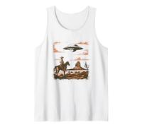 Incontro Vintage tra Cowboy e Alieno nel Deserto Canotta