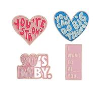 Incoraggiante frase in smalto - Spilla anni '90 con slogan "Adesso io odio le persone", normale, Metallo non prezioso