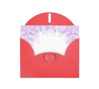 Incorniciatura fiori lilla in fiore stampa amore fibbia carta perla, regali per biglietti di compleanno con foglio accessorio, biglietto di auguri, busta