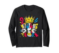 Incoronata Queen Double Peace Retro Pop Graphic Art Sign Royal Maglia a Manica