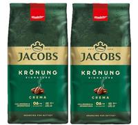 Incoronazione di JACOBS caffè Crema, Set da pezzi, caffè tostato, Chicchi di caffè, tutta, Chicchi di caffè, 2 X 1000 G