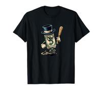 Incredibile banconota da Dollaro con Cappello a Cilindro e Mazza da Baseball Costume Maglietta
