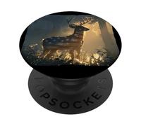Incredibile cervo nella foresta per gli amanti dei colori USA PopSockets PopGrip Adesivo