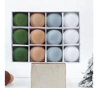 Incredibile collezione di 12 palline decorative morbide floccate per le vostre feste di quest'anno (A)