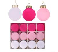 Incredibile collezione di 12 palline decorative morbide floccate per le vostre feste di quest'anno (C)
