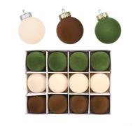 Incredibile collezione di 12 palline decorative morbide floccate per le vostre feste di quest'anno (D)