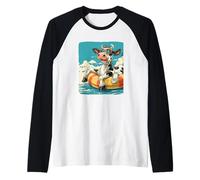 Incredibile Costume da Mucca per Gli Amanti dell'anello della Piscina Maglia con Maniche Raglan