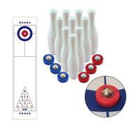 Incredibile Family Bonding con il set per shuffleboard e bowling da interno