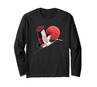 Incredibile Gru Costume Animale con Giappone Luna Rossa Maglia a Manica