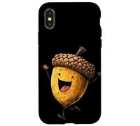 Incredibile Happy Acorn Cartoon Look per Oak Tree e Fall Fans Custodia per iPhone X/XS