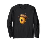 Incredibile Happy Acorn Cartoon Look per Oak Tree e Fall Fans Maglia a Manica