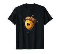 Incredibile Happy Acorn Cartoon Look per Oak Tree e Fall Fans Maglietta