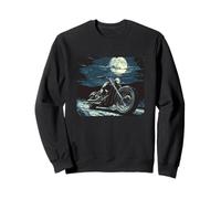 Incredibile Moto per Gli Amanti della Luna e dei Motociclisti notturni Felpa