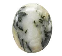 Incredibile pietra di tormalina verde in pietra di palma al quarzo, pietra di massaggio per l'equilibrio naturale del chakra del corpo, guarigione Reiki e griglia in vetro