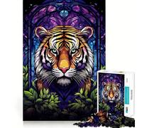 Incredibile puzzle astratto a forma di tigre da 1000 pezzi,gioco di logica e allenamento mentale,incastro perfetto,senza spazi vuoti,sfida interattiva per la mente a casa (38x26cm)