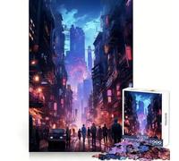 Incredibile puzzle Cyberpunk Night da 1000 pezzi per adolescenti, stimolante per le capacità cognitive, per un relax lento, con incastri precisi e un tocco di magia natalizia (50x75cm)