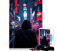 Incredibile puzzle Cyberpunk Nights da 1000 pezzi,divertente per allenare la mente,con pezzi che si incastrano perfettamente e con precisione Un hobby affascinante per i momenti di svago (38x52cm)
