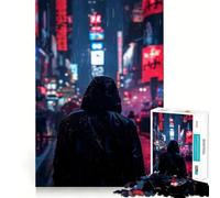 Incredibile puzzle Cyberpunk Nights da 1000 pezzi per adulti,divertente gioco di memoria,taglio esperto,attività rilassante di gruppo al chiuso (38x26cm)