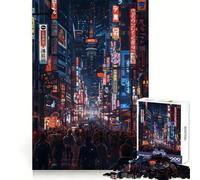 Incredibile puzzle Cyberpunk Nights da 1000 pezzi per adulti, migliora la memoria, divertente per i momenti di svago, opera d'arte tagliata al laser, regalo di Natale (38x26cm)